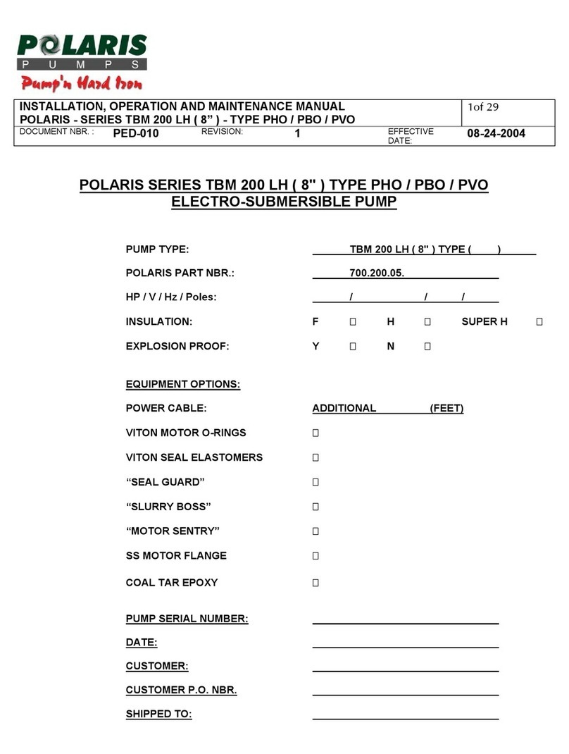Polaris TBM 200 LH Series Installation and maintenance manual