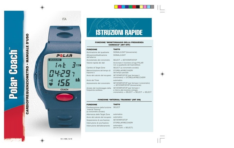 Polar Electro Polar RS800CX ISTRUZIONI RAPIDE