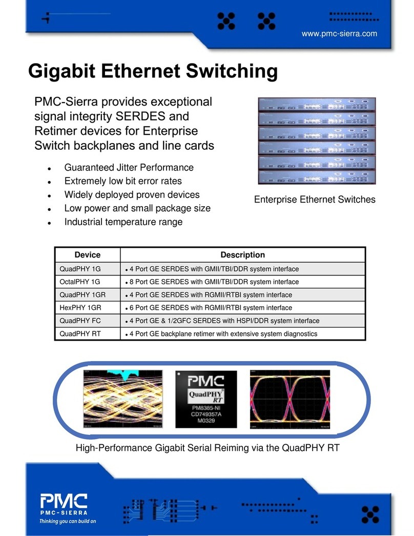PMC-Sierra Gigabit Ethernet Switch Specification sheet PMC-Sierra Gigabit Ethernet Switch Specification sheet
