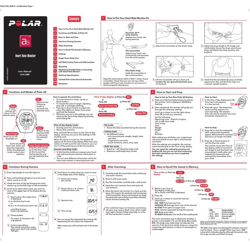 Polar Electro a5 user manual
