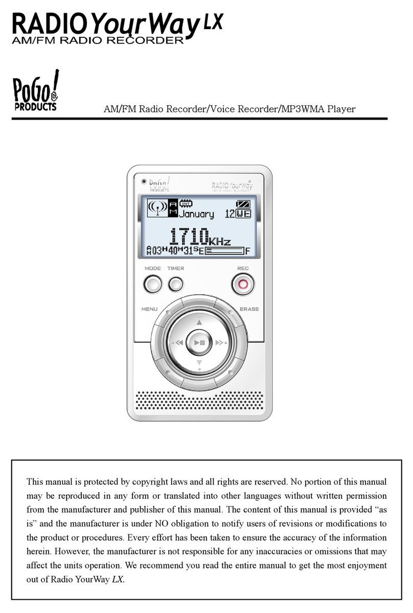 Pogo AM/FM Radio Recorder/Voice Recorder/MP3WMA... user manual