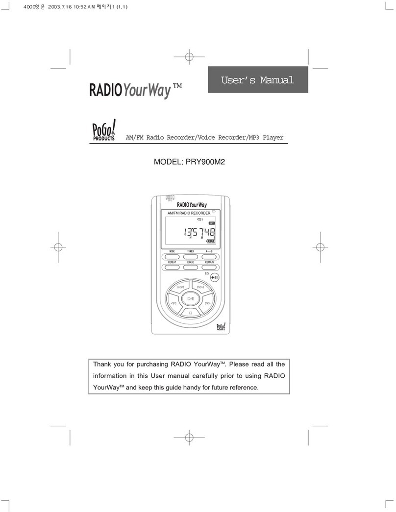 Pogo Radio YourWay PRY900M2 User manual Pogo Radio YourWay PRY900M2 User manual