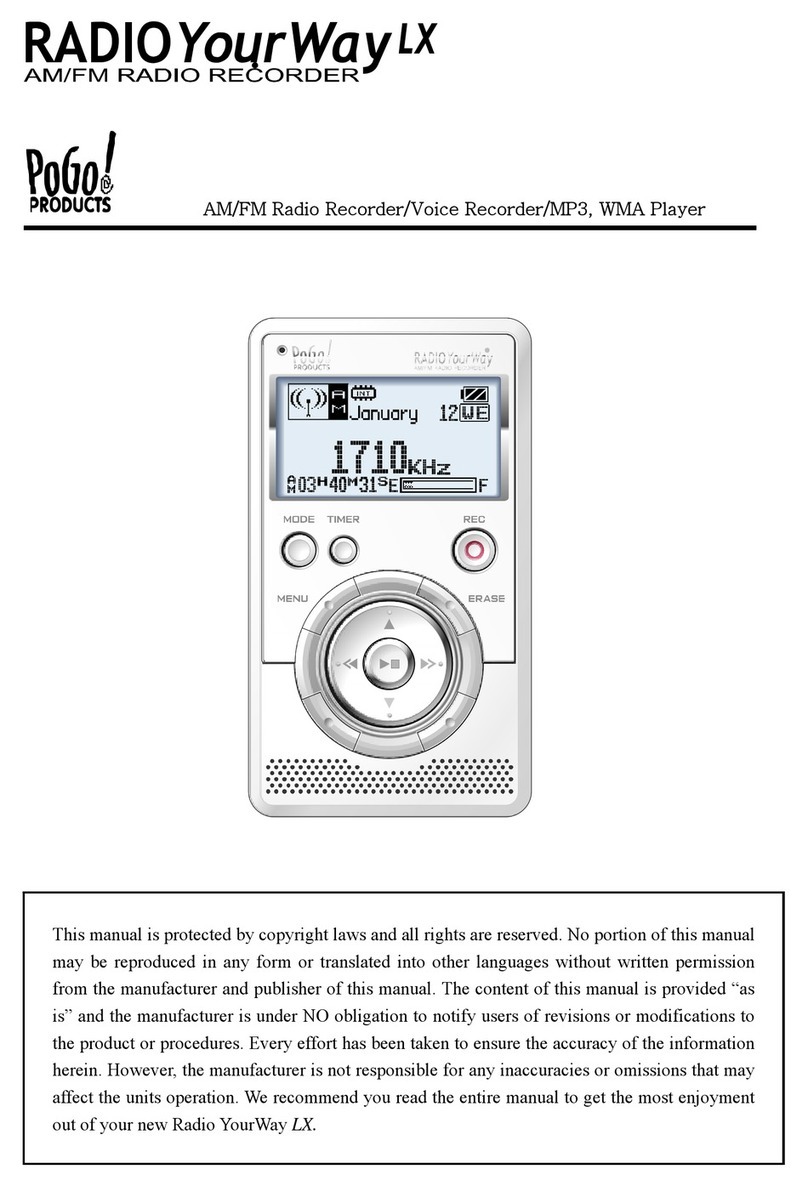 Pogo AM/FM Radio Recorder/Voice Recorder/MP3 User manual