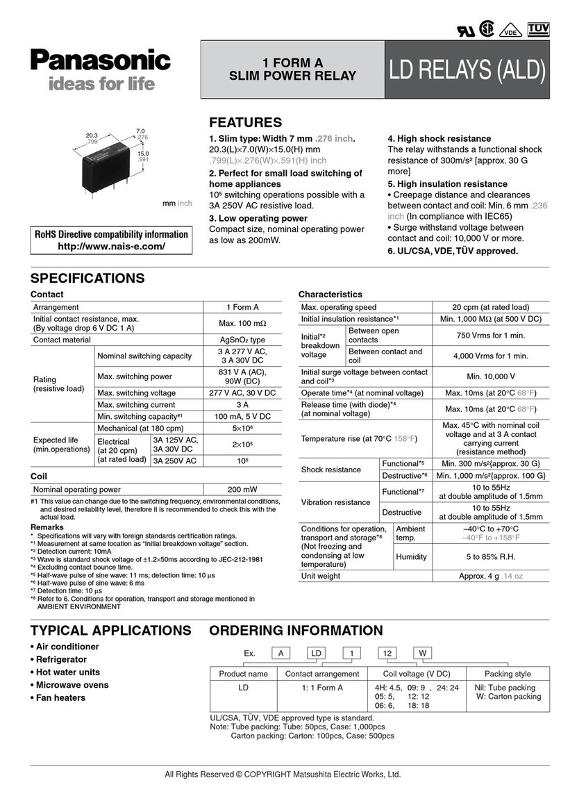 Panasonic LD Relays (ALD) User manual