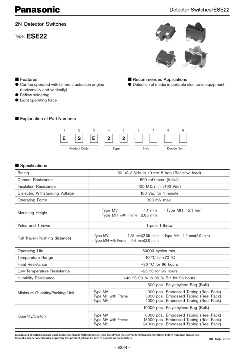 Panasonic ESE22 Specifications
