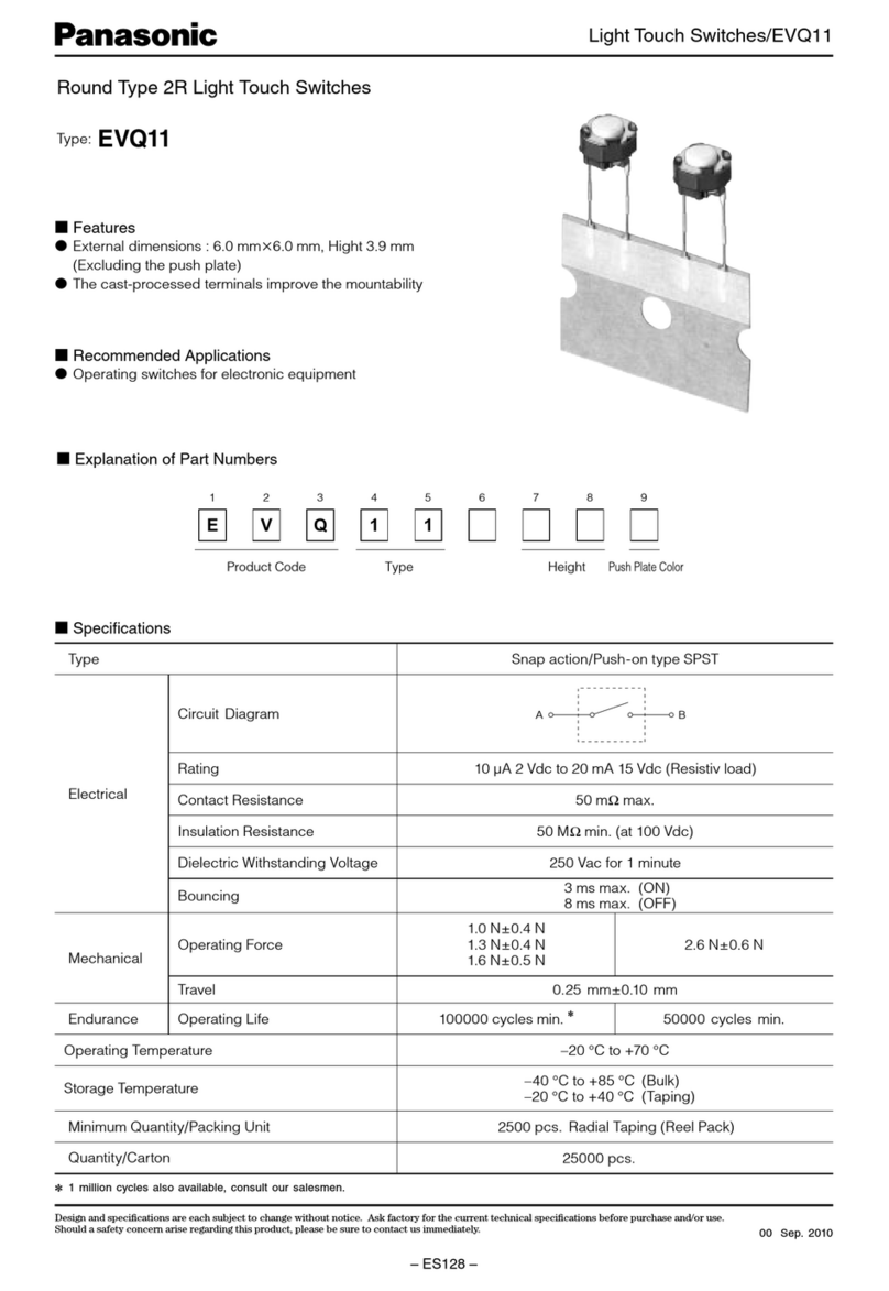 Panasonic EVQ11 Specifications