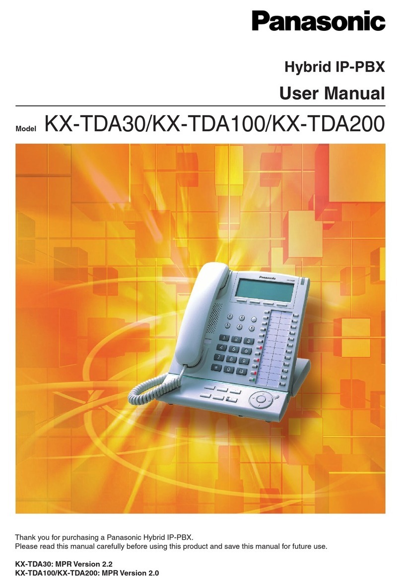 Panasonic HYBRID IP-PBX KX-TDA100 User manual