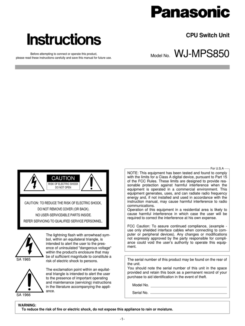 Panasonic WJ-MPS850 User manual
