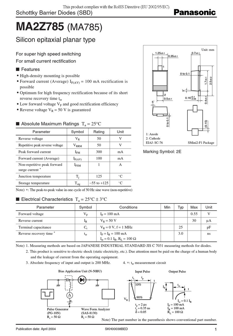 Panasonic Schottky Barrier Diodes MA2Z785 (MA785) User manual