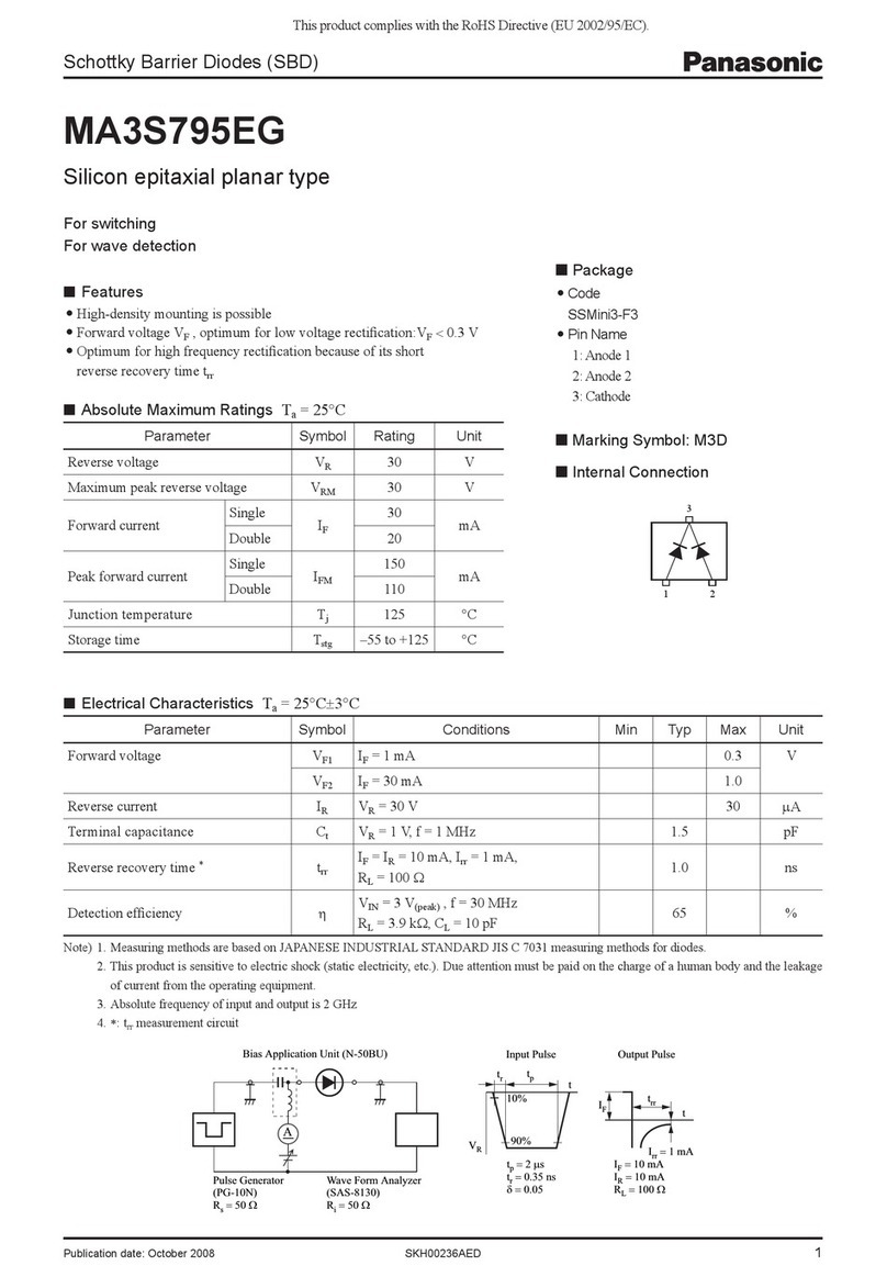 Panasonic Schottky Barrier Diodes MA3S795EG User manual