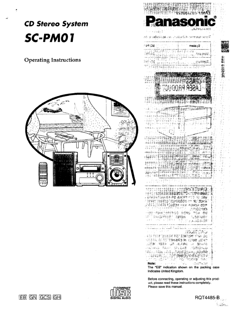 Panasonic SCPM01 - CD STEREO SYSTEM operating instructions