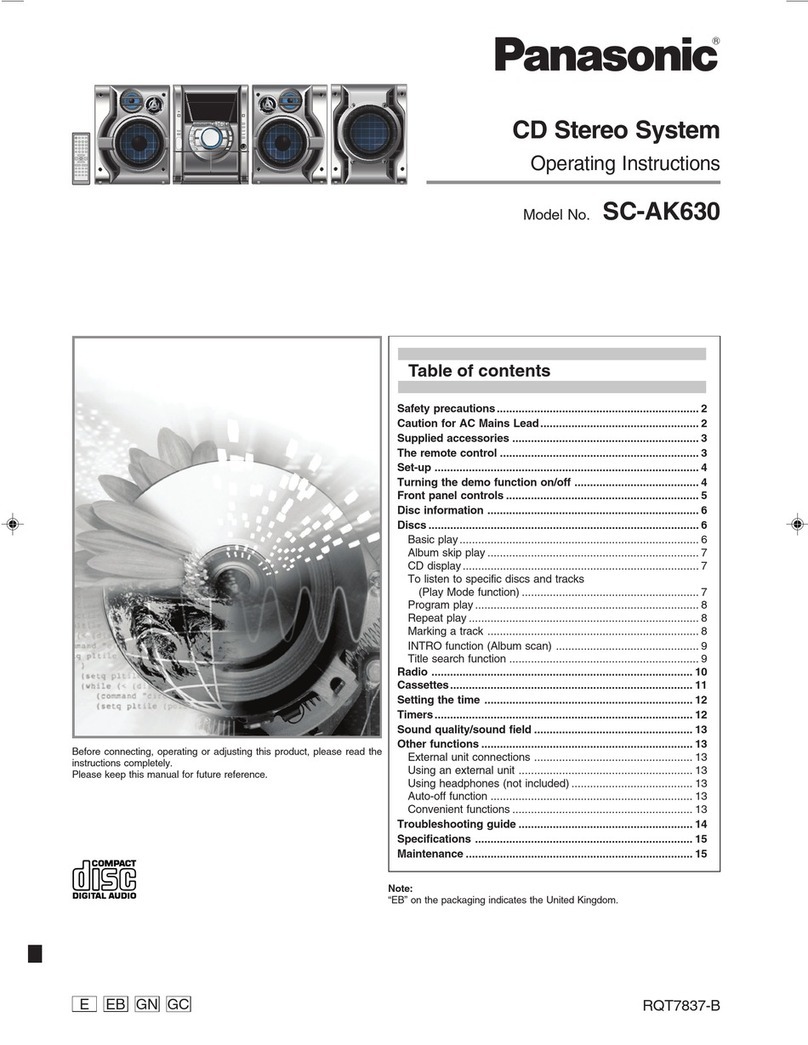 Panasonic SCAK630 - MINI HES W/CD PLAYER User manual