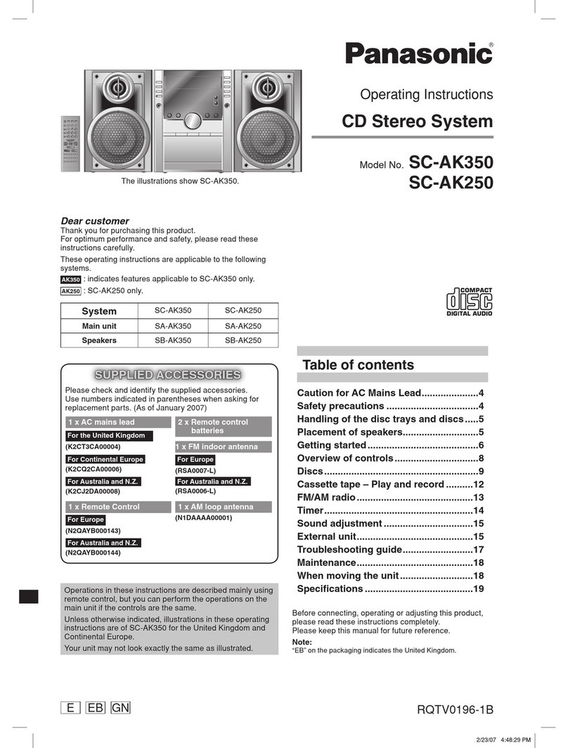 Panasonic SC-AK250 operating instructions