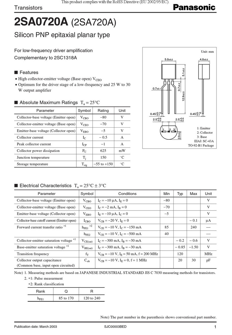Panasonic 2SA0720A User manual