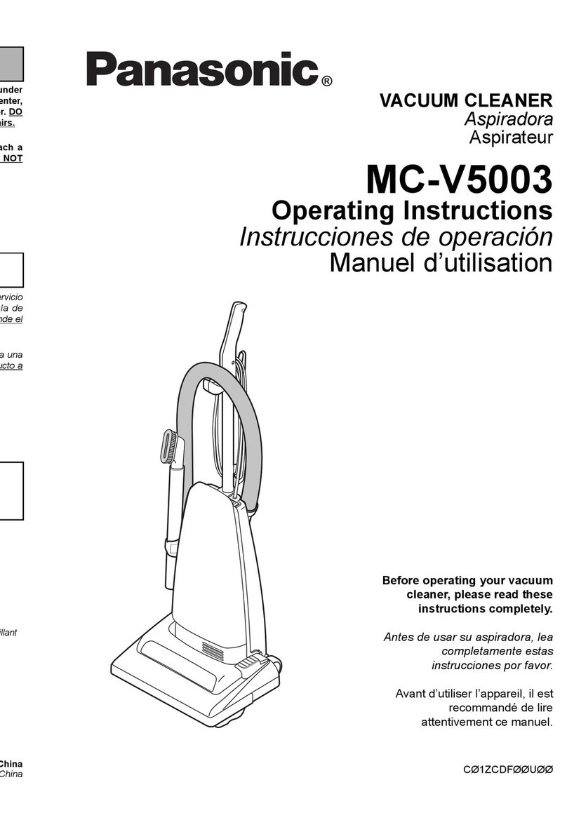Panasonic MCV5003 - UPRIGHT VACUUM operating instructions