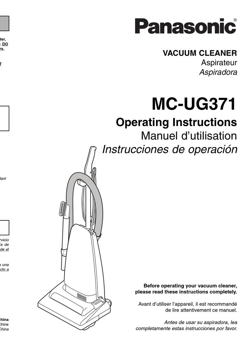 Panasonic MCUG371 - UPRIGHT VAC - MULTI LANGUAGE User manual Panasonic MCUG371 - UPRIGHT VAC - MULTI LANGUAGE User manual