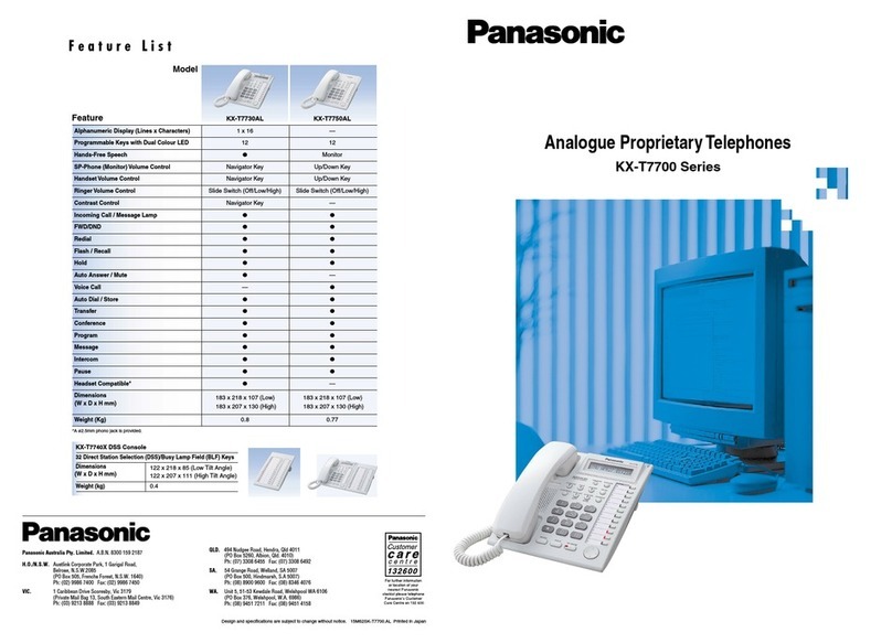 Panasonic KX-T7700 Series User manual
