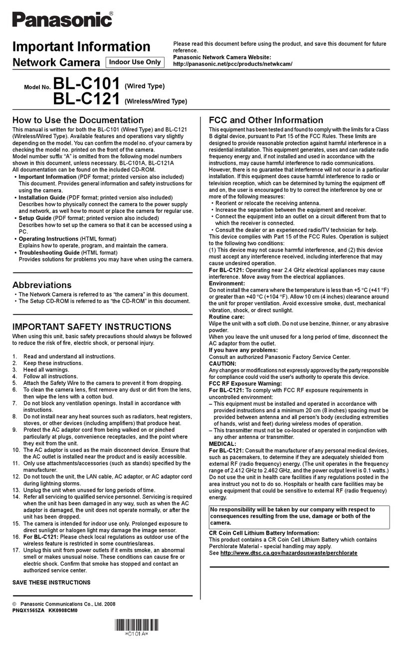 Panasonic BL-C101 Operating manual