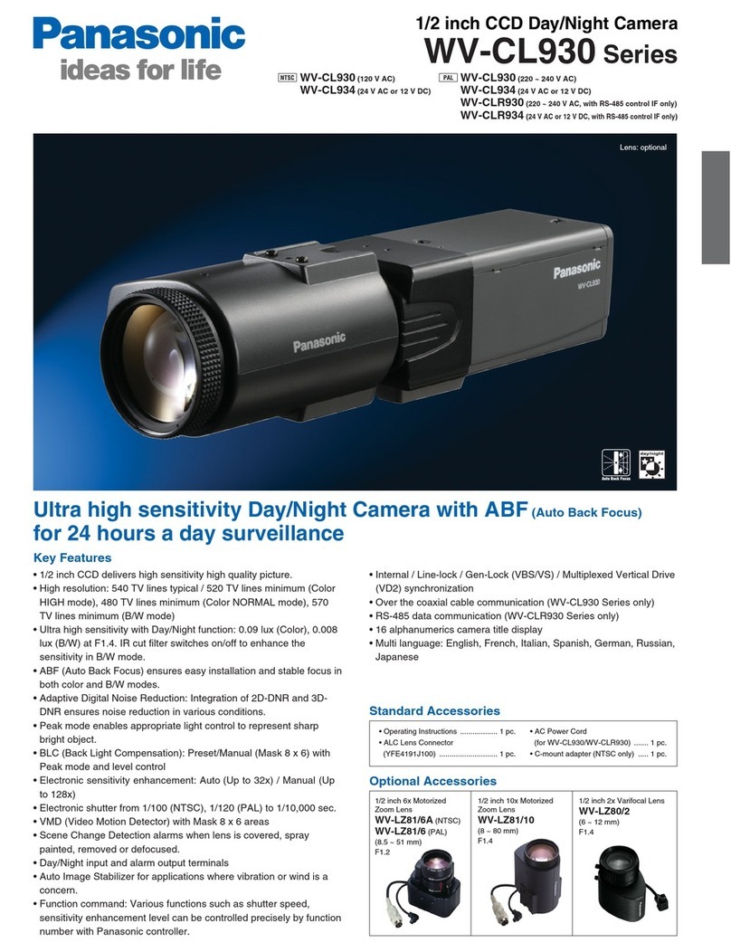 Panasonic WV-CLR930 Specifications