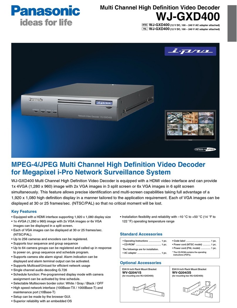Panasonic WJ-GXD400 User manual