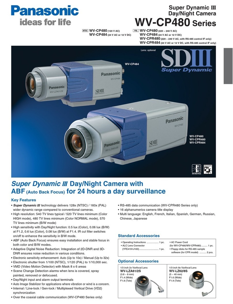 Panasonic Super Dynamic III WV-CP480 User manual