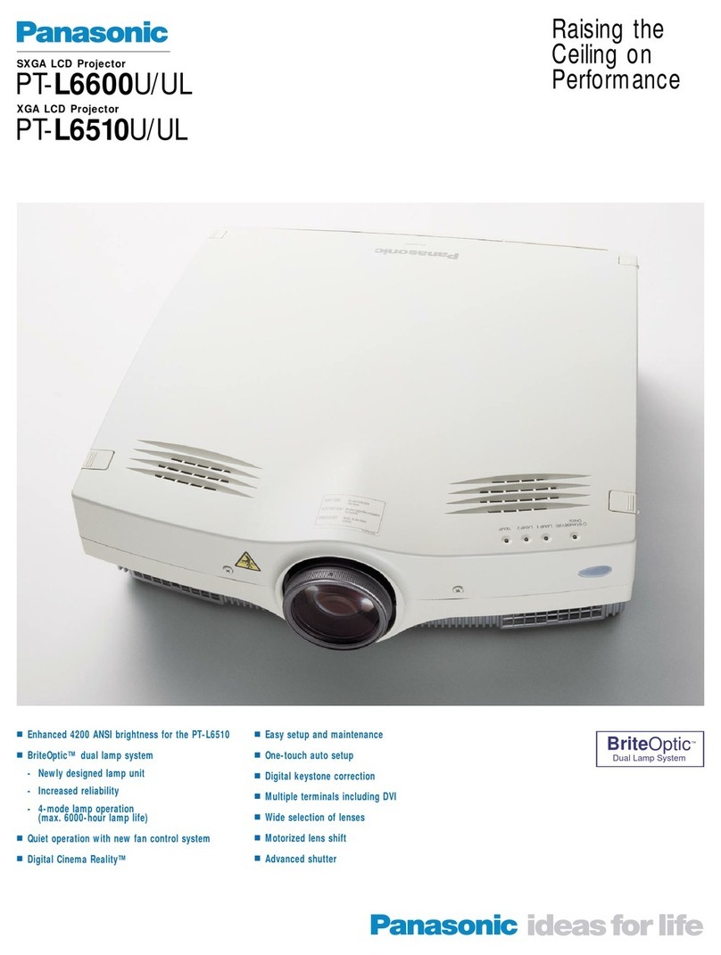 Panasonic PTL6600U - LCD PROJECTOR User manual Panasonic PTL6600U - LCD PROJECTOR User manual