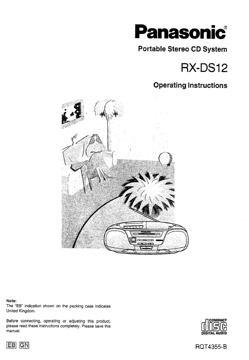 Panasonic RXDS12 - RADIO CASSETTE W/CD User manual