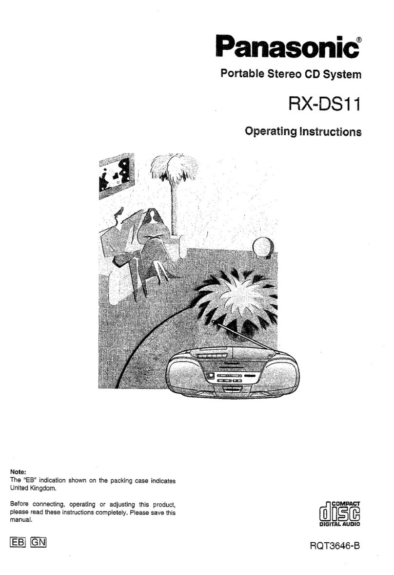 Panasonic RXDS11 - RADIO CASSETTE W/CD User manual Panasonic RXDS11 - RADIO CASSETTE W/CD User manual