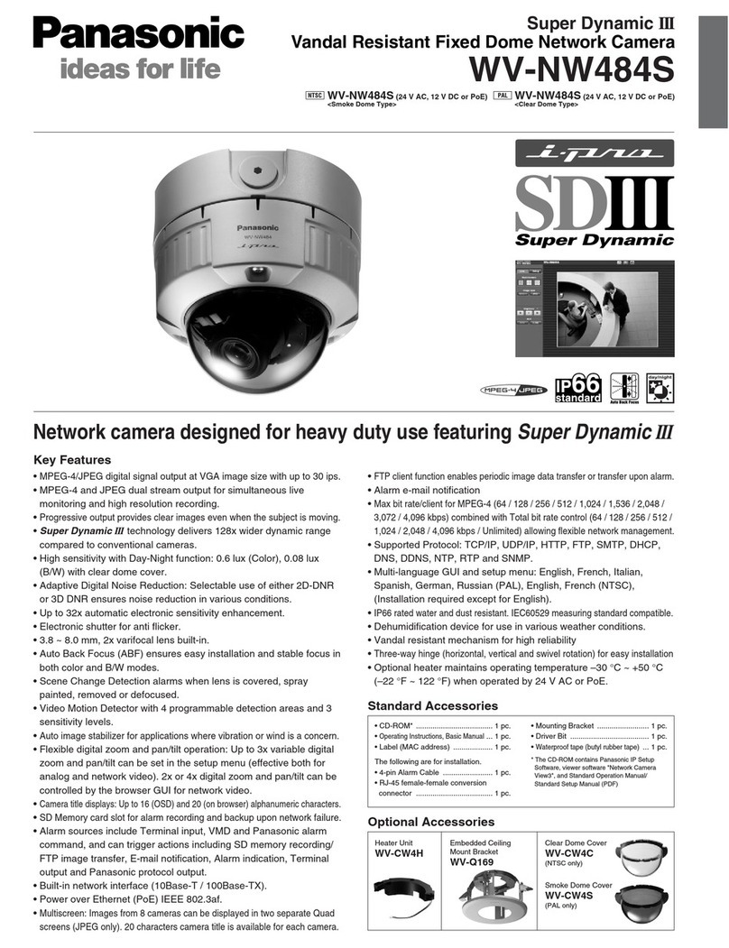 Panasonic WV-NW484S - i-Pro Network Camera User manual