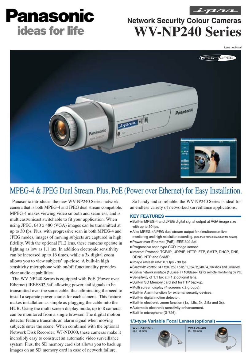 Panasonic WV-NP240 series Specifications