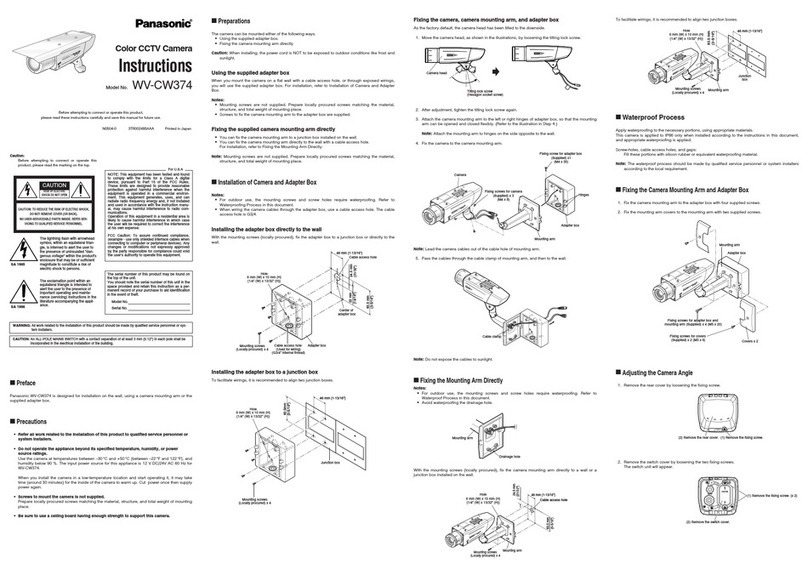 Panasonic WV-CW374 User manual