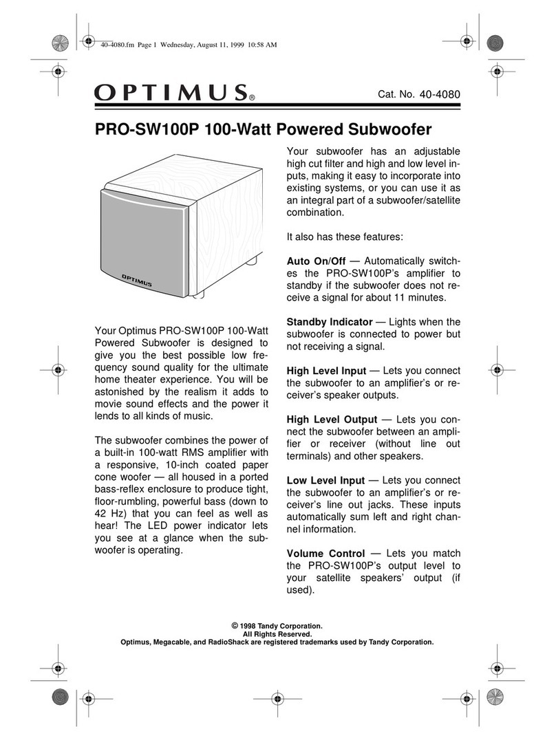 Optimus PRO-SW100P user manual