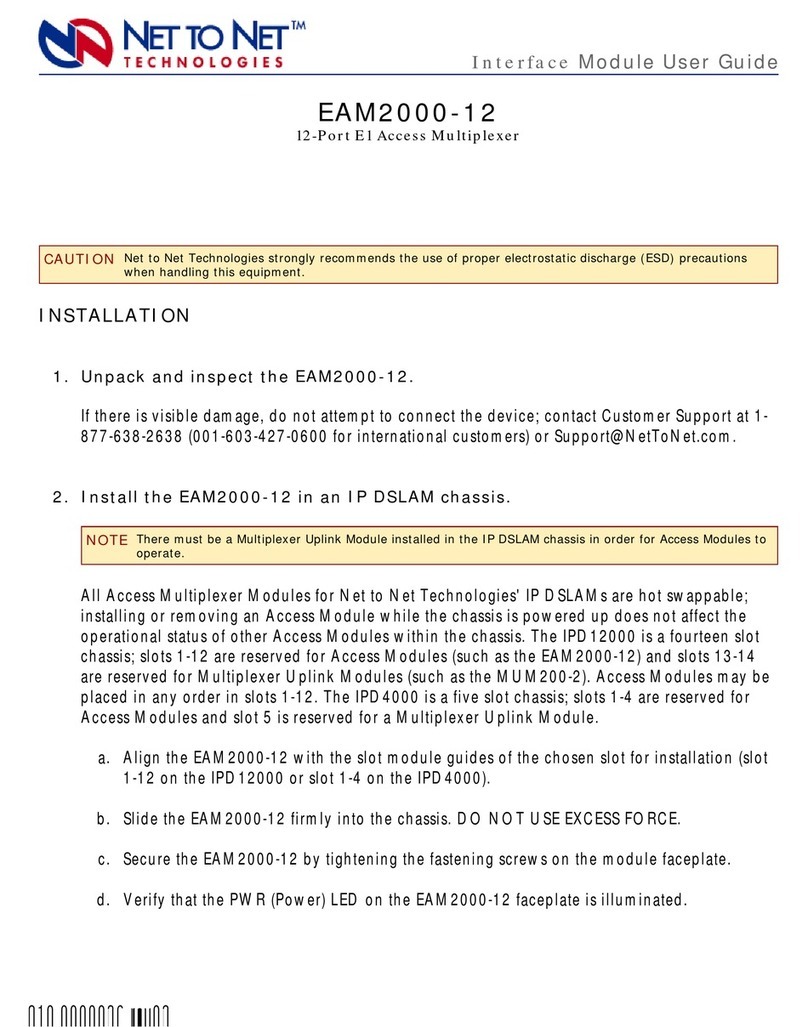 Net to Net Technologies 12-Port E1 Access Multiplexer EAM2000-12 user guide