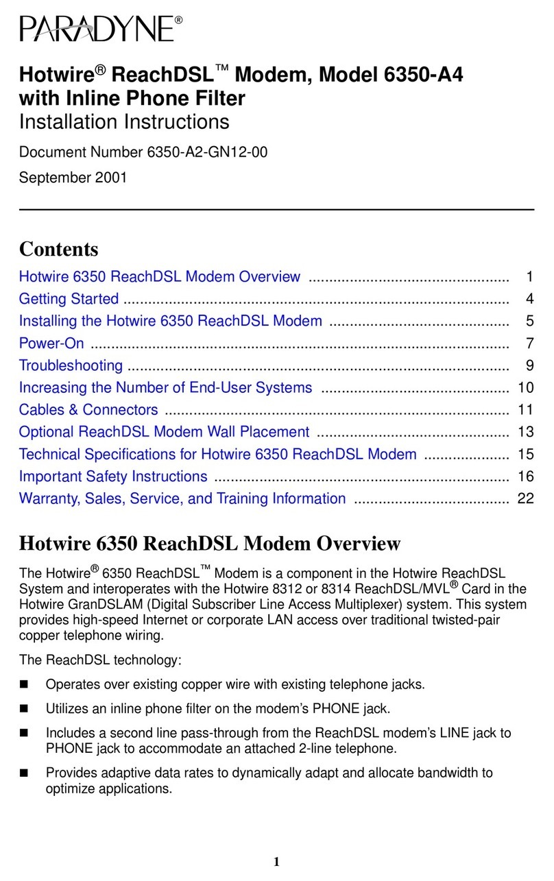 Paradyne Hotwire ReachDSL 6350-A4 User manual
