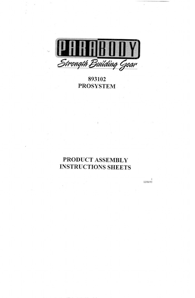 ParaBody 893102 Assembly instruction sheet