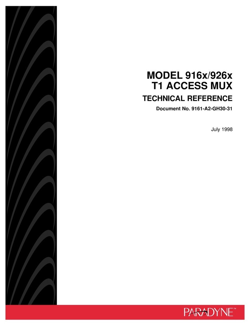 Paradyne T1 Access Mux 916x Use and care manual
