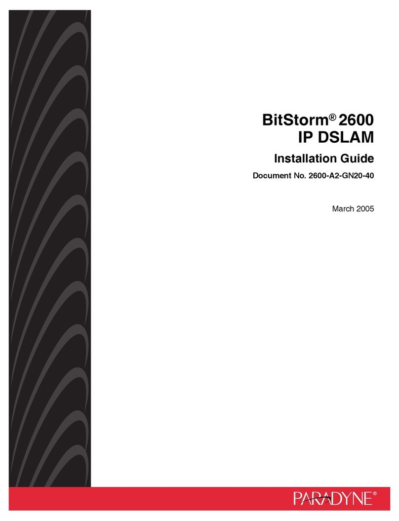 Paradyne BitStorm 2600 IP DSLAM User manual Paradyne BitStorm 2600 IP DSLAM User manual