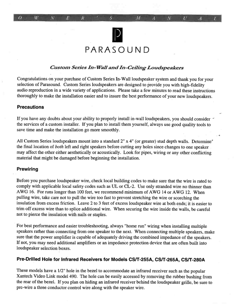 Parasound CS/T-255A User manual Parasound CS/T-255A User manual