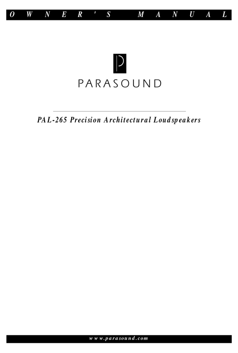 Parasound PAL-265 User manual Parasound PAL-265 User manual