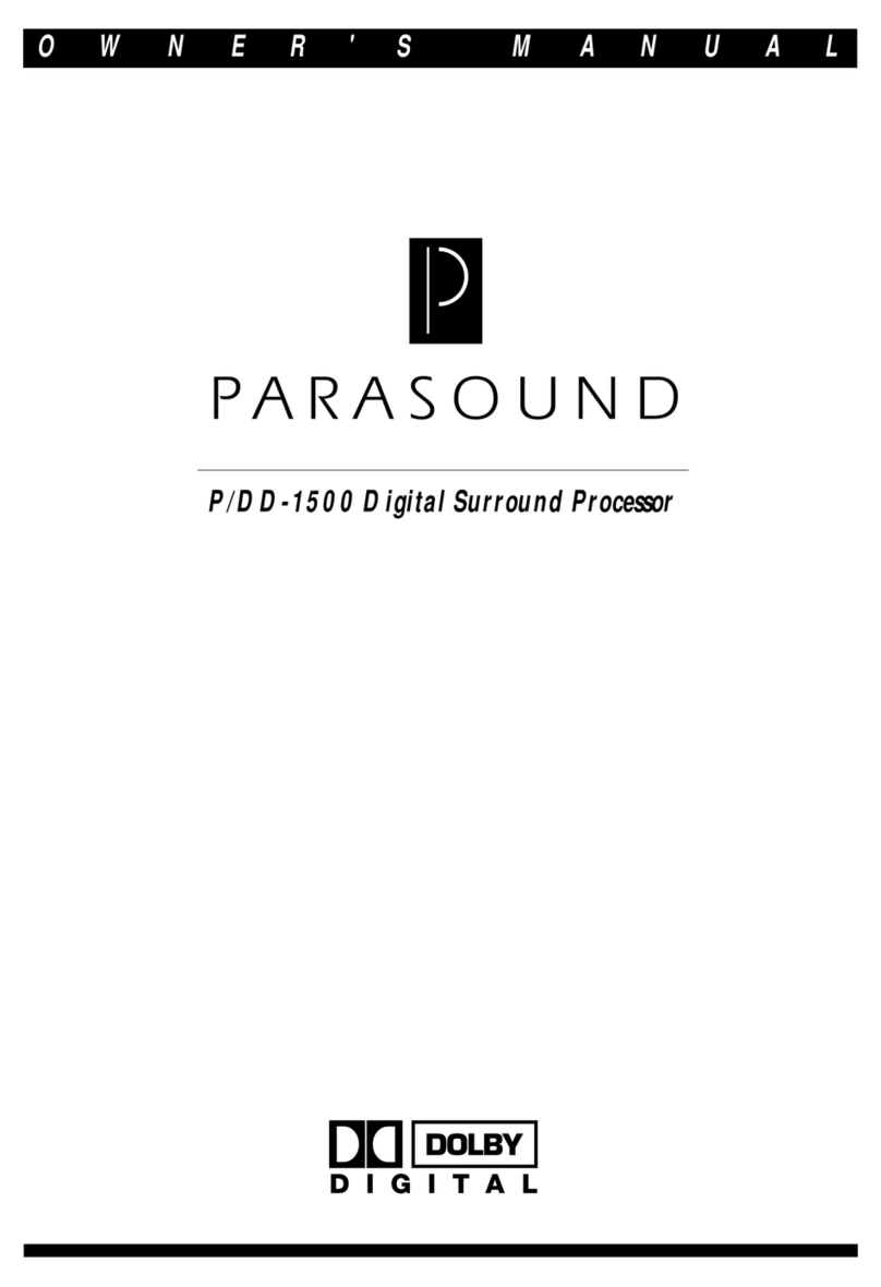 Parasound P/DD-1500 owner's manual