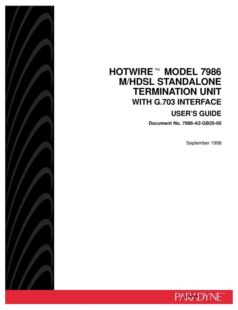 Paradyne M/HDSL Standalone Termination Unit HOTWIRE... User manual