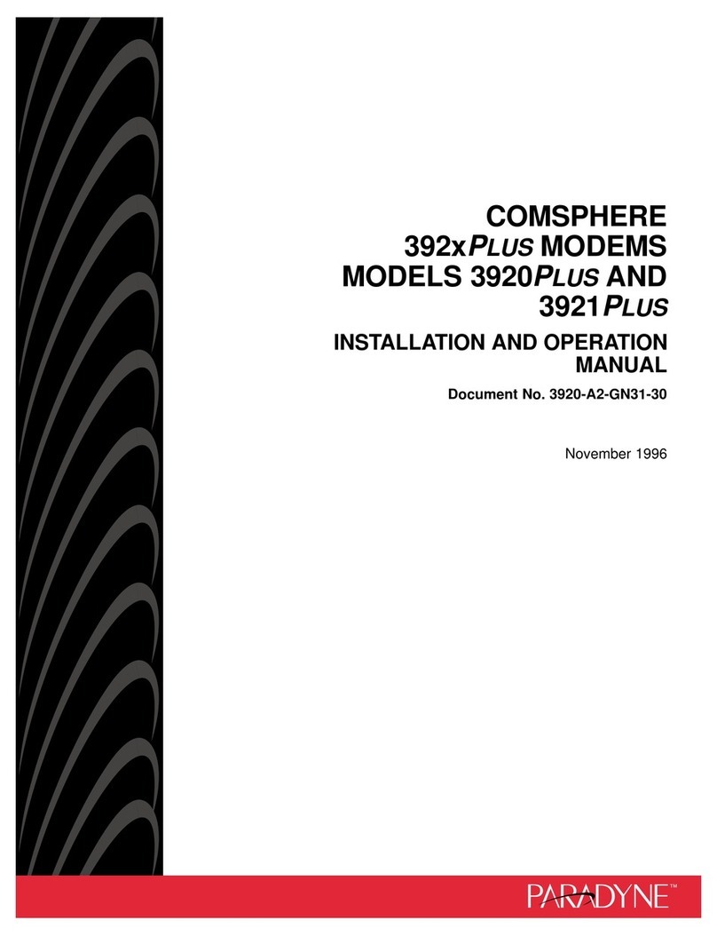 Paradyne COMSPHERE 3920PLUS Series User manual