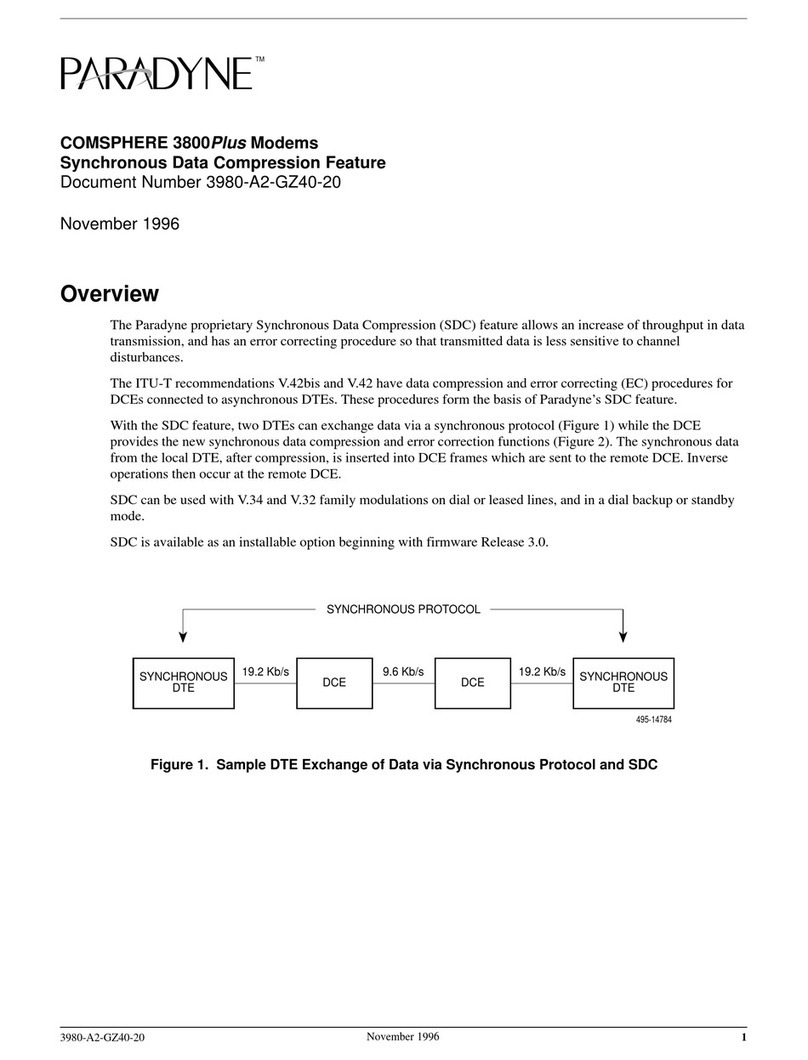 Paradyne 3980-A2-GZ40-20 Specification sheet