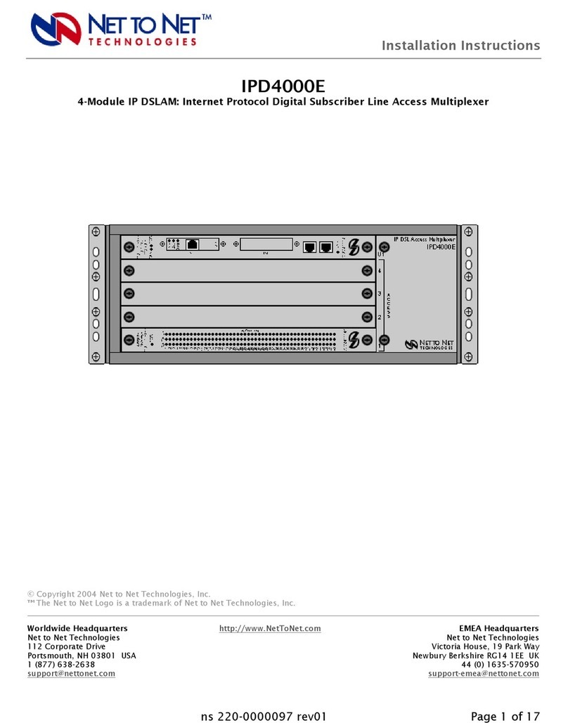 Net to Net Technologies 4-Module IP DSLAM IPD4000E installation instructions