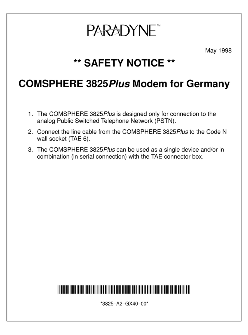 Paradyne COMSPHERE 3825Plus Quick start guide