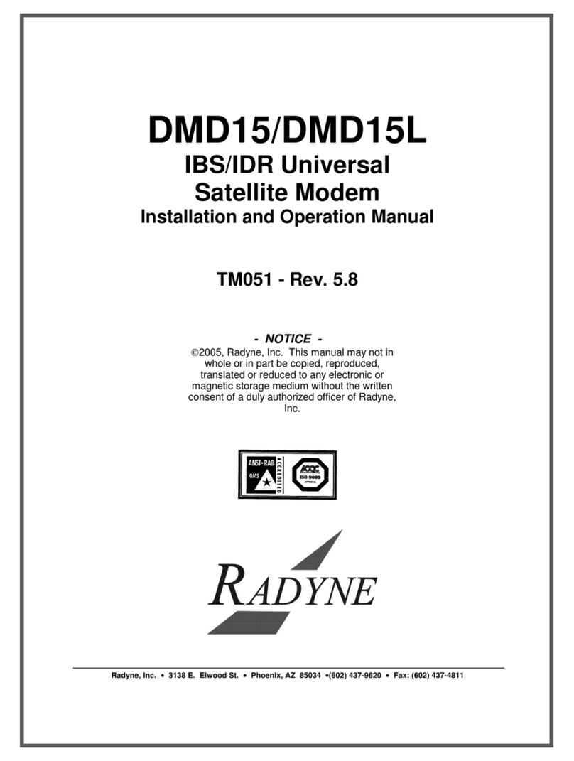 Radyne DMD15 Installation and operation manual