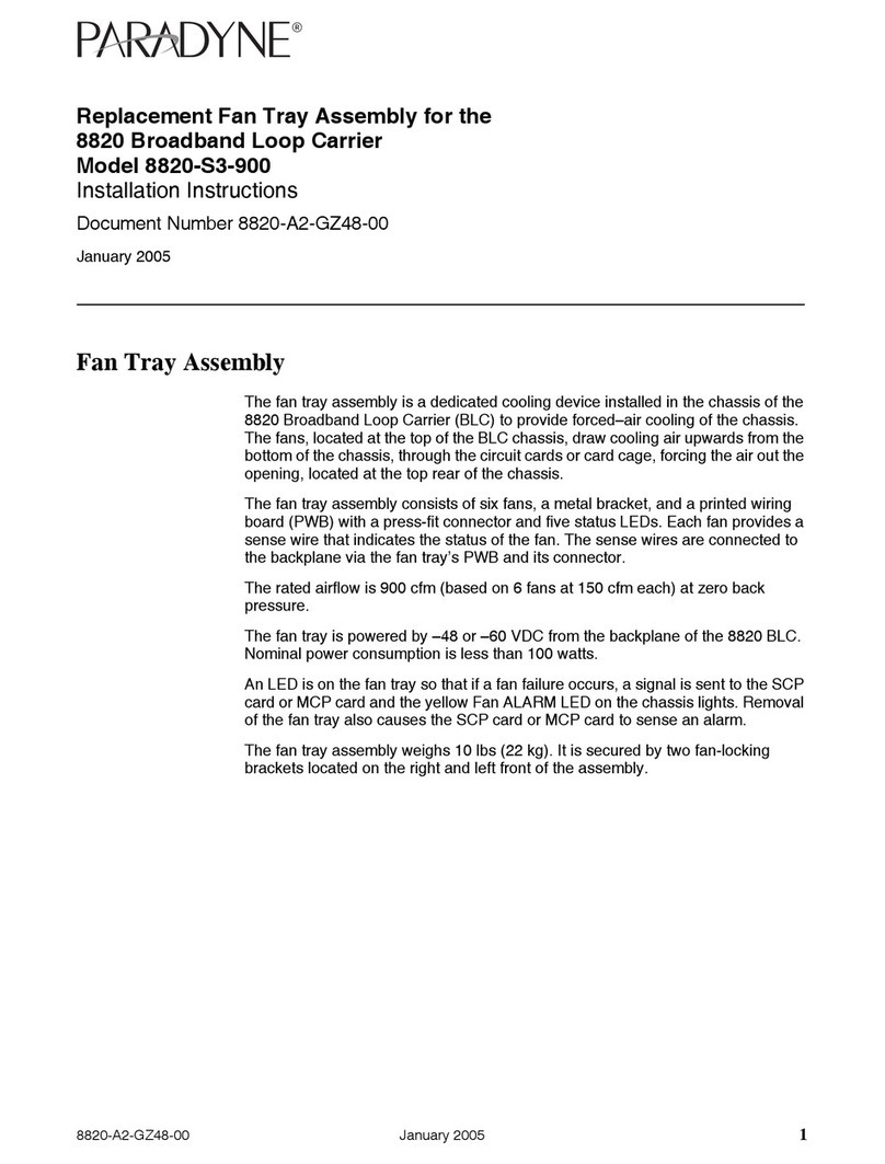 Paradyne Fan Tray Assembly 8820-S3-900 User manual