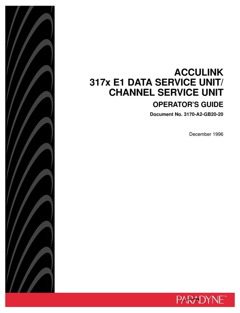 Paradyne ACCULINK 317x E1 Operator's guide