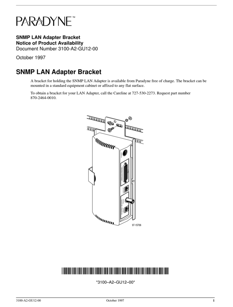 Paradyne Adapter Bracket Notice
