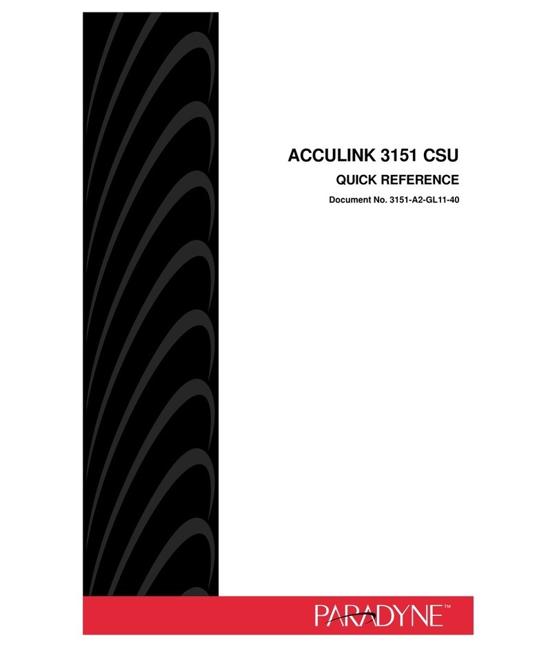 Paradyne ACCULINK 3151 CSU User manual Paradyne ACCULINK 3151 CSU User manual